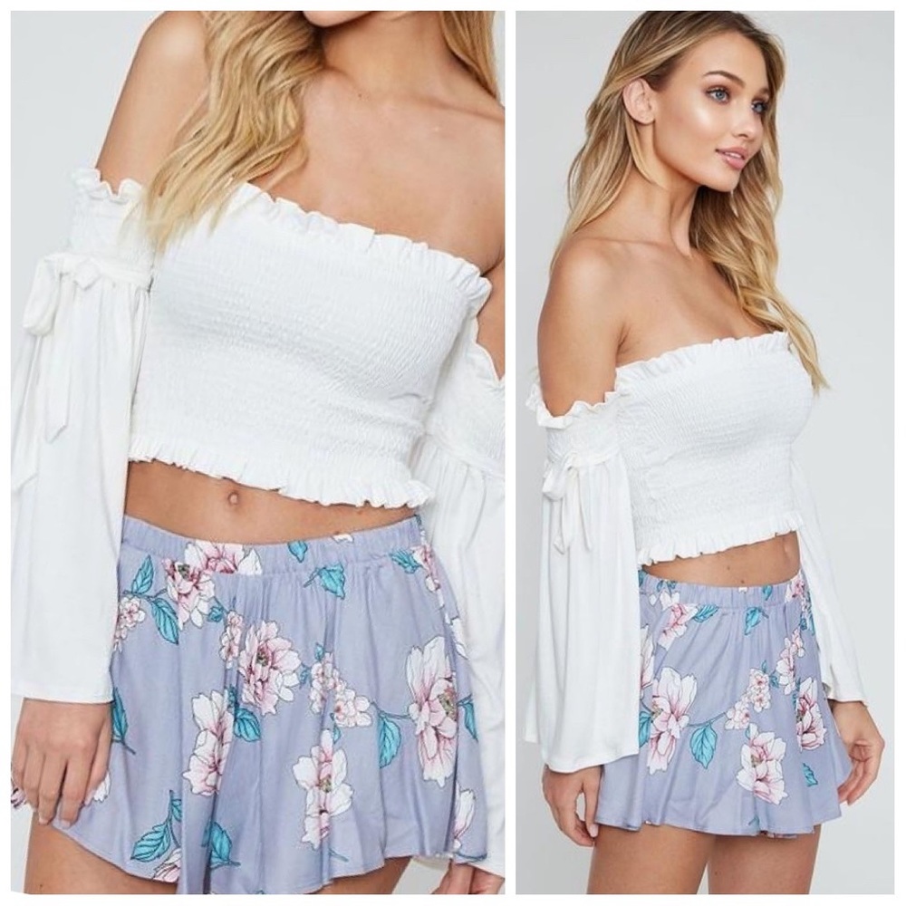 Lavender floral shorts